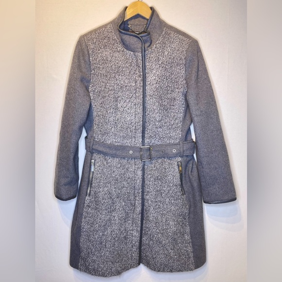 Vince Camuto XL Wool Blend Boulce Belted Winter Coat Gray - Picture 1 of 11